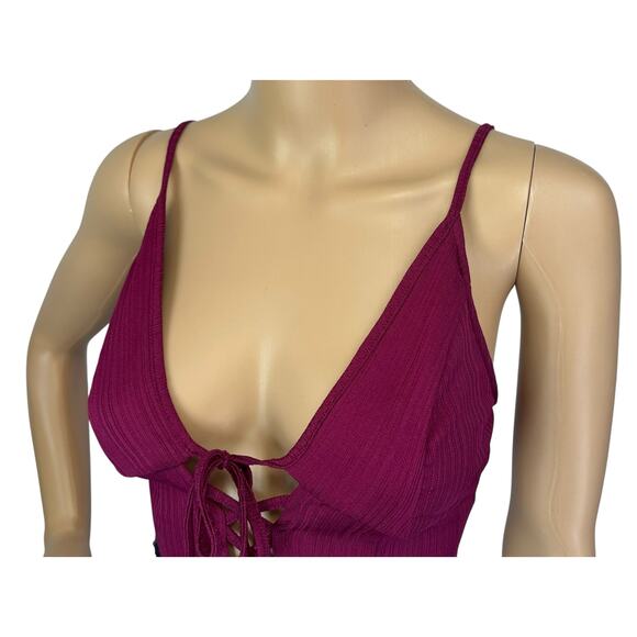Urban Outfitters UO Rina Triangle Cami Burgundy Red Corset Top Size XS - Picture 10 of 14